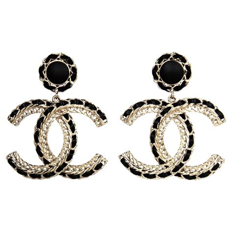 resale chanel leather stud earrings|chanel swarovski earrings.